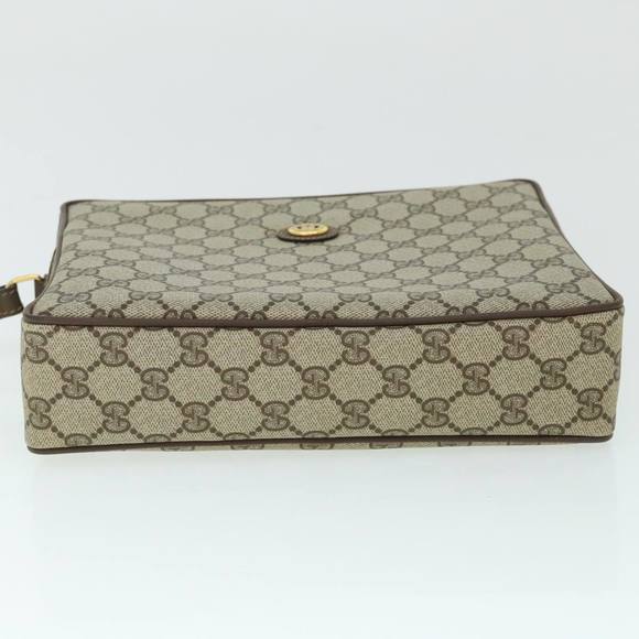 GUCCI GG Canvas Clutch Bag PVC Leather Beige 156.01.053 Auth yk8651 - Picture 5 of 16